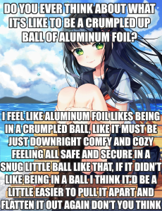 Being a little ball of crumpled aluminium foil
